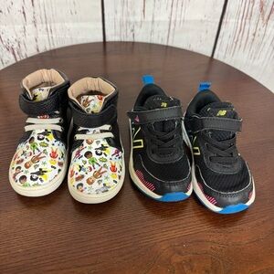 New Balance & Monkey Feet Black Sneakers High-Top Style for toddlers 18-24